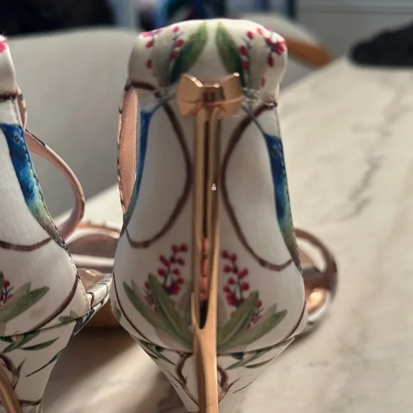 Ted Baker Floral Women's Sandals - Cream and Rose Gold. New, never worn. 4” hee - Picture 3 of 6